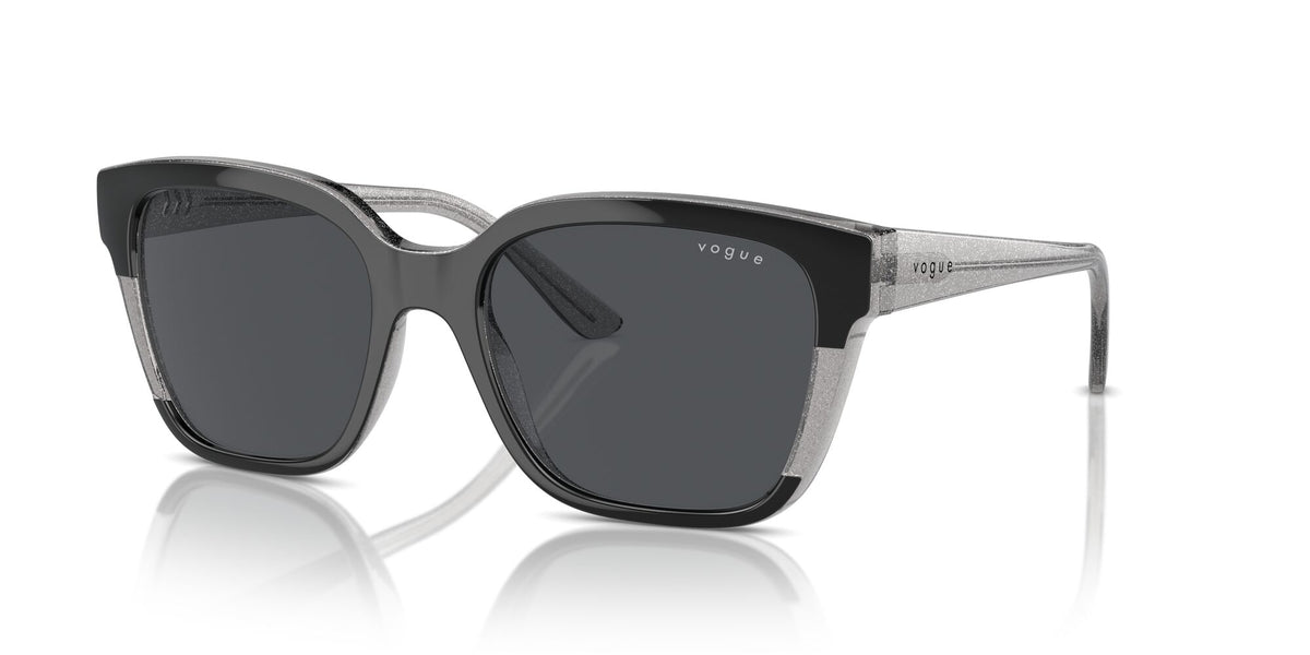 Vogue 0VO5558S 313387 55 Black/Transparent Grey Glitter/ Dark Grey