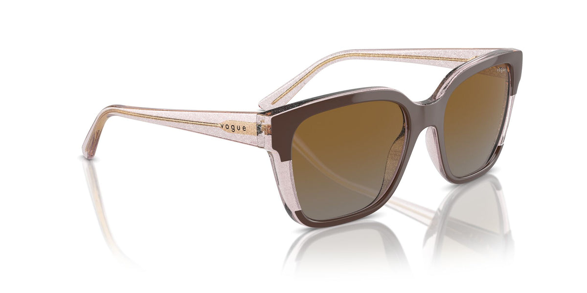 Vogue 0VO5558S 3136T5 55 Brown/Transparent Rose Glitter/ Grey Gradient Brown Polarised