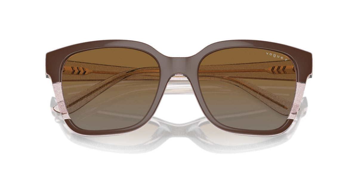 Vogue 0VO5558S 3136T5 55 Brown/Transparent Rose Glitter/ Grey Gradient Brown Polarised
