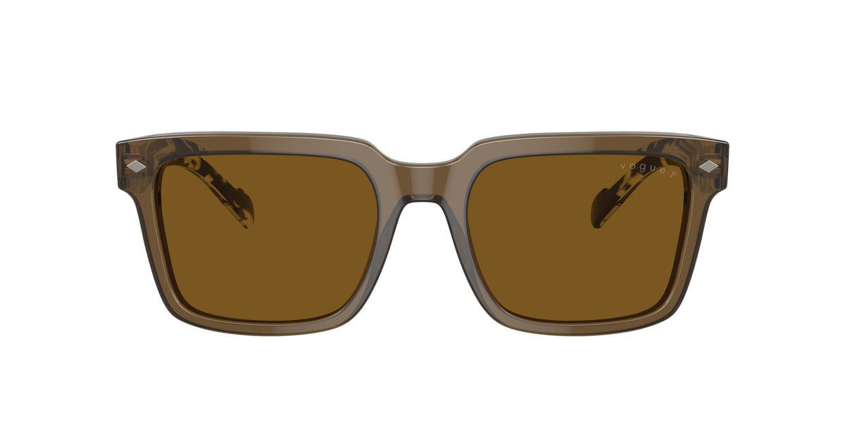 Vogue 0VO5573S 314483 55 Transparent Olive Green/ Dark Brown Polarised