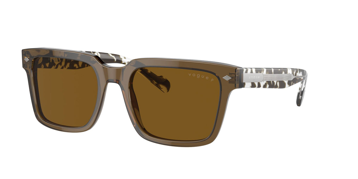 Vogue 0VO5573S 314483 55 Transparent Olive Green/ Dark Brown Polarised