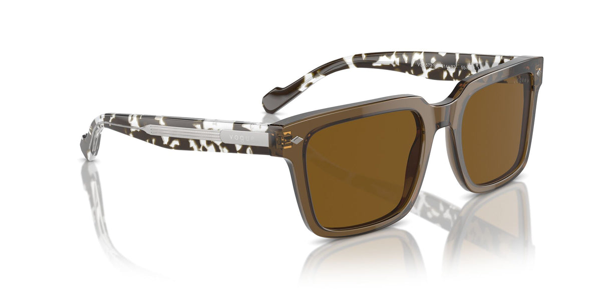 Vogue 0VO5573S 314483 55 Transparent Olive Green/ Dark Brown Polarised