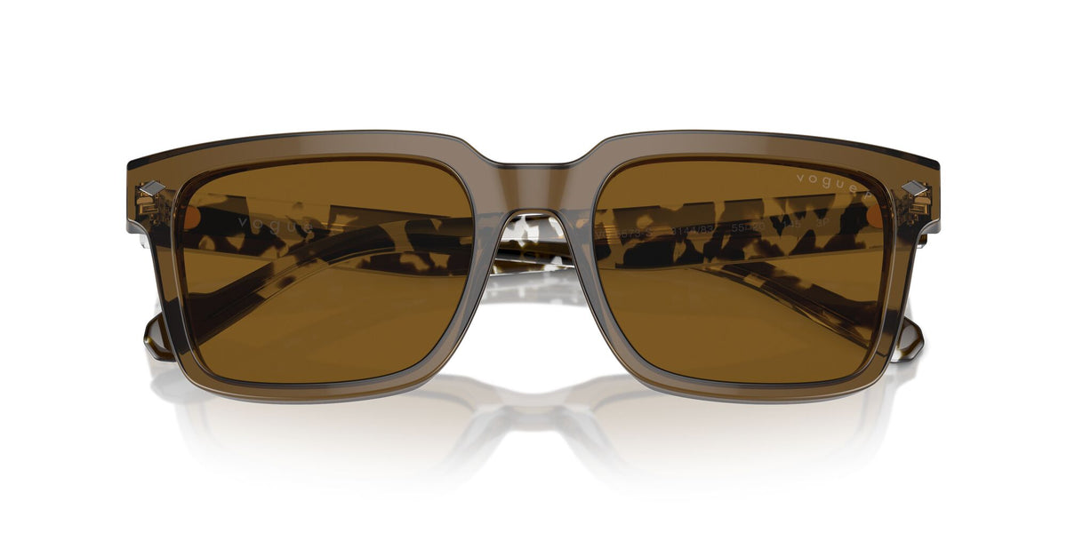 Vogue 0VO5573S 314483 55 Transparent Olive Green/ Dark Brown Polarised