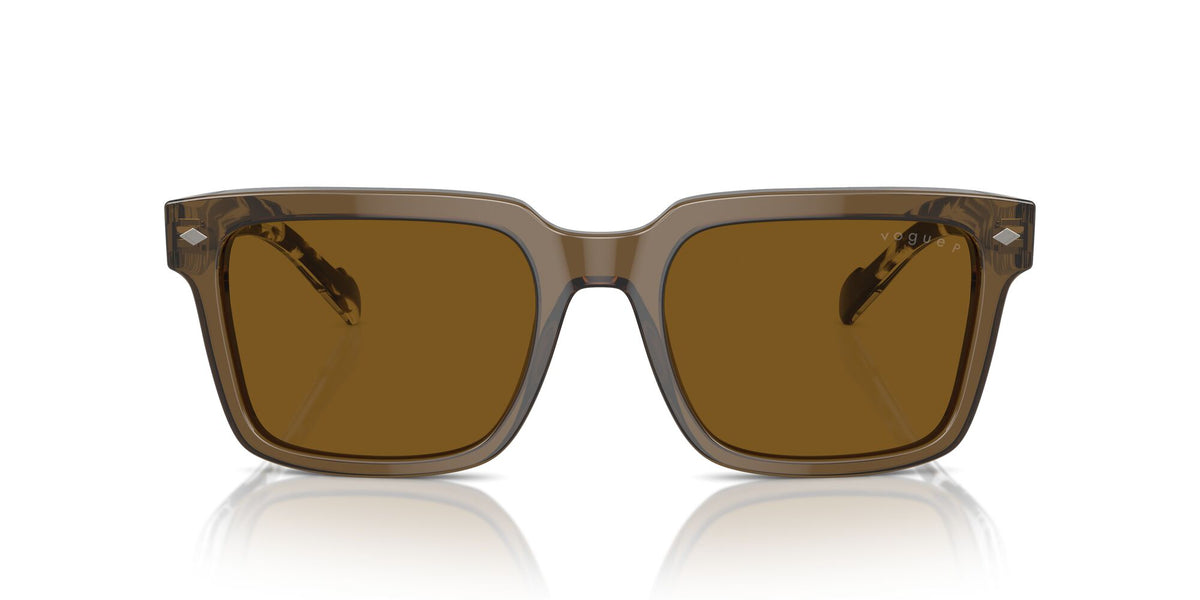 Vogue 0VO5573S 314483 55 Transparent Olive Green/ Dark Brown Polarised