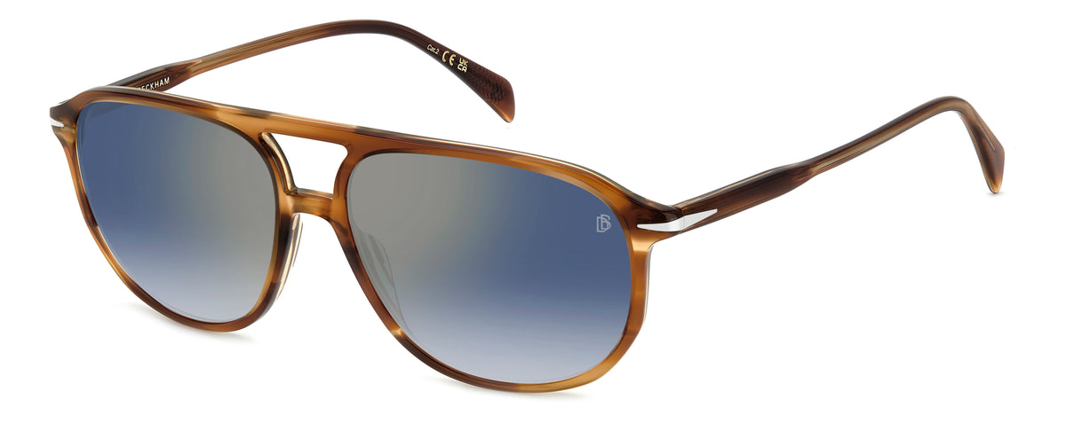 David Beckham DB 1159/S Brown Horn/ Blue Mirror Antireflex