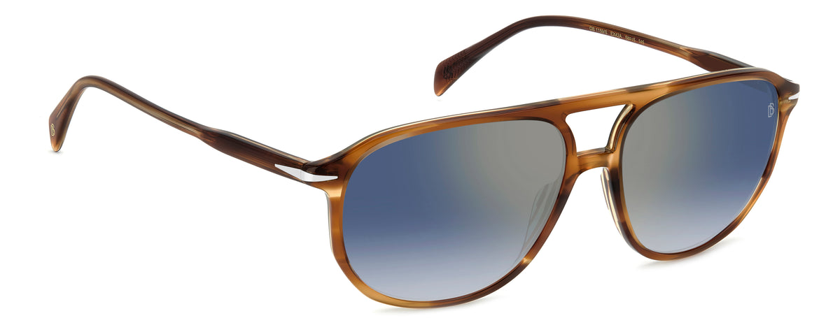 David Beckham DB 1159/S Brown Horn/ Blue Mirror Antireflex