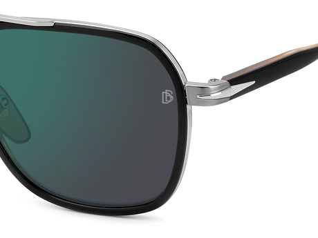David Beckham DB 1161/S Black Striped Brown/ Green Mirror