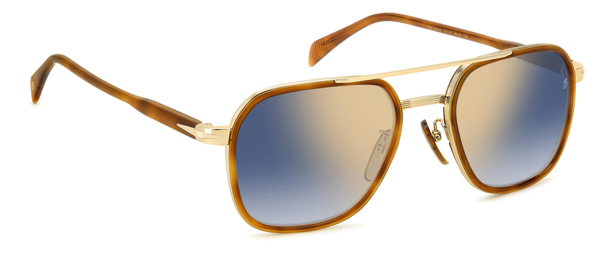 David Beckham DB 1161/S Brown Havana Gold/ Blue Shaded Gold Mirror