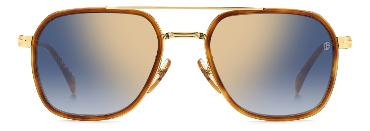 David Beckham DB 1161/S Brown Havana Gold/ Blue Shaded Gold Mirror
