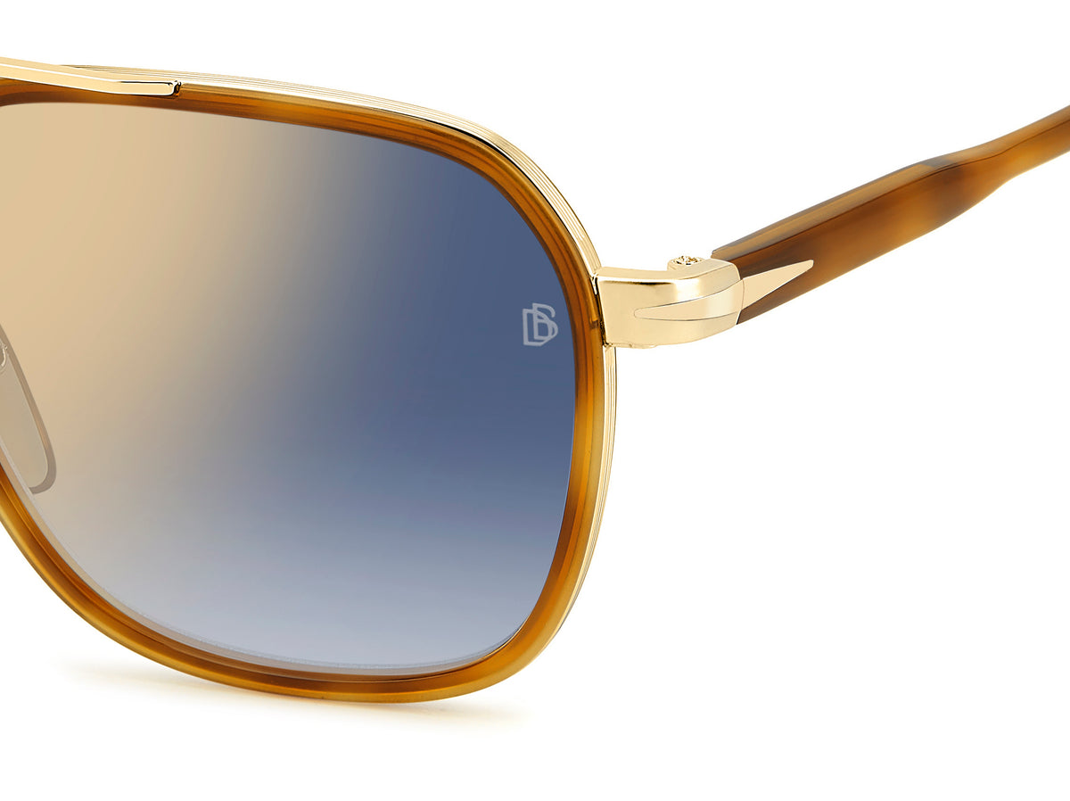 David Beckham DB 1161/S Brown Havana Gold/ Blue Shaded Gold Mirror