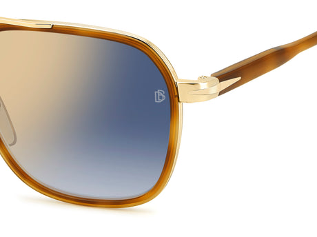 David Beckham DB 1161/S Brown Havana Gold/ Blue Shaded Gold Mirror