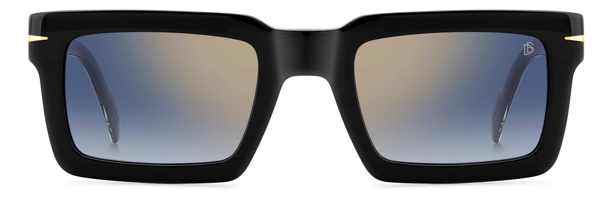 David Beckham DB 7126/S Black Gold/ Blue Shaded Gold Mirror