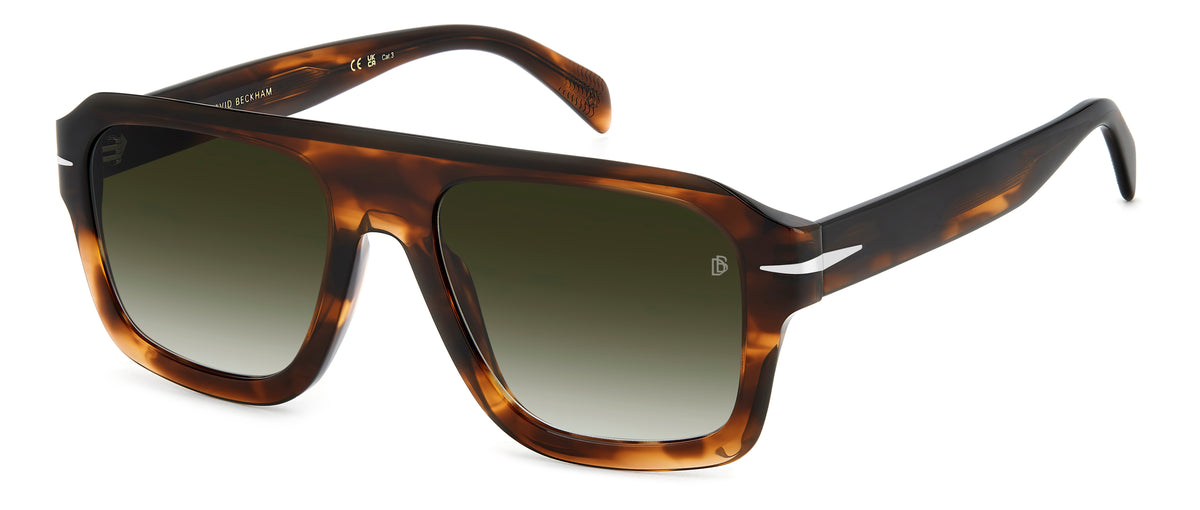 David Beckham DB 7127/S Brown Horn/ Green Shaded