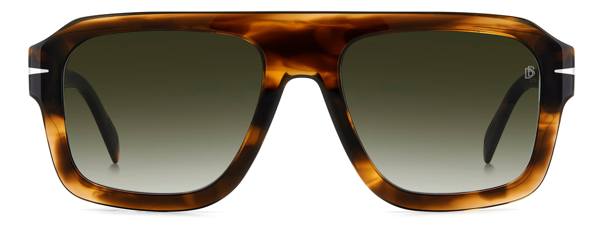 David Beckham DB 7127/S Brown Horn/ Green Shaded