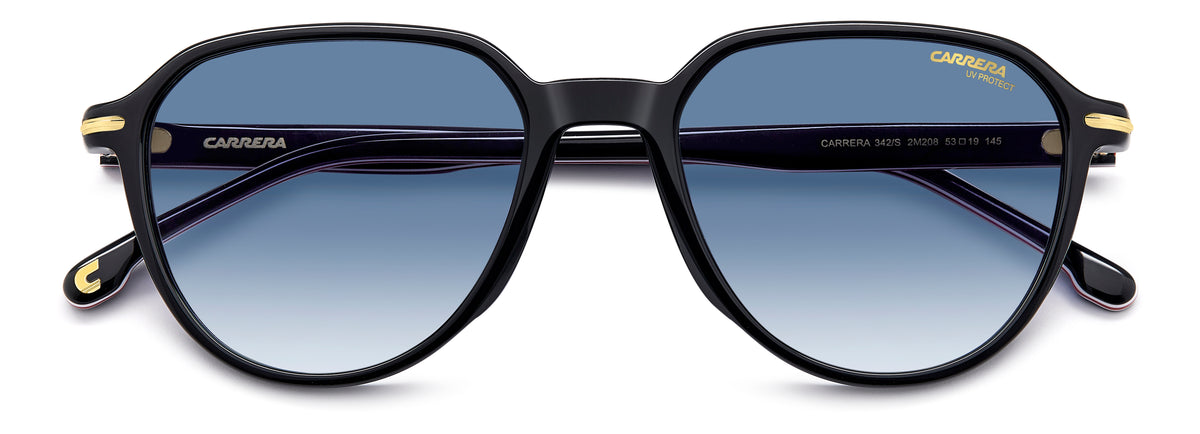 Carrera 342/S-53-2M2 BLK GOLD 08 DK BLUE SF