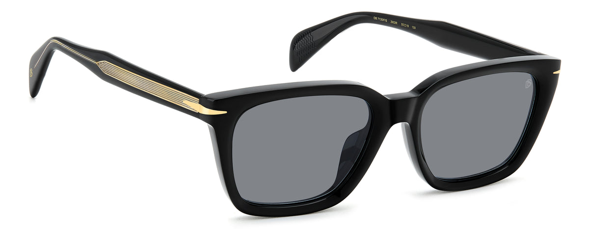 David Beckham DB 7135/F/S-55-2M2 BLK GOLD IR GREY