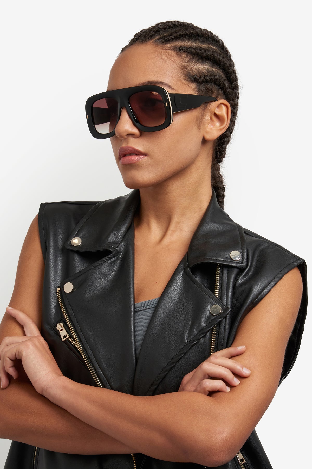 Carrera FLAGLAB 18-57-2M2 BLK GOLD HA BROWN SF