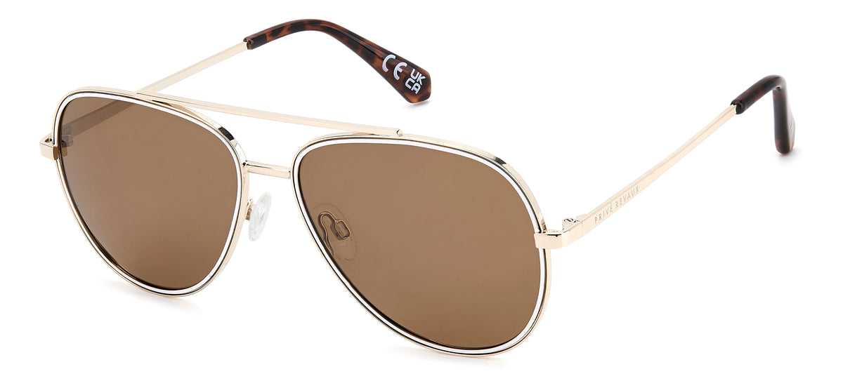 Prive Rivaux Glowin Hour/G/S-60-24S Gold White/ Bronze Polarized