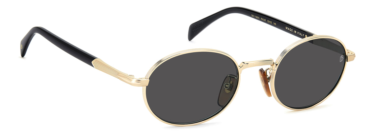 David Beckham DB 1196/S-52-RHL GOLD BLCK IR GREY