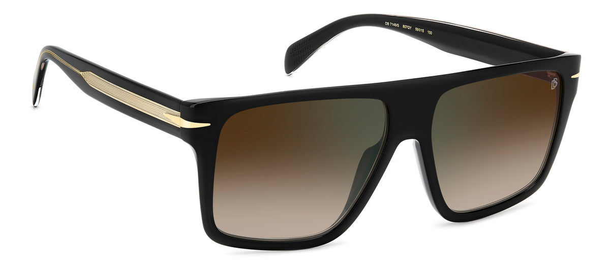 David Beckham DB 7149/S-59-807 BLACK QY BRW SF GRN SP