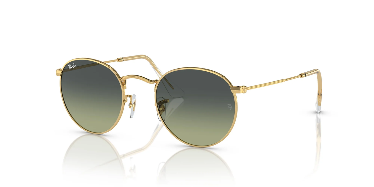 Ray-Ban Round Metal 0RB3447 001/BH 53 Gold/ Green Vintage