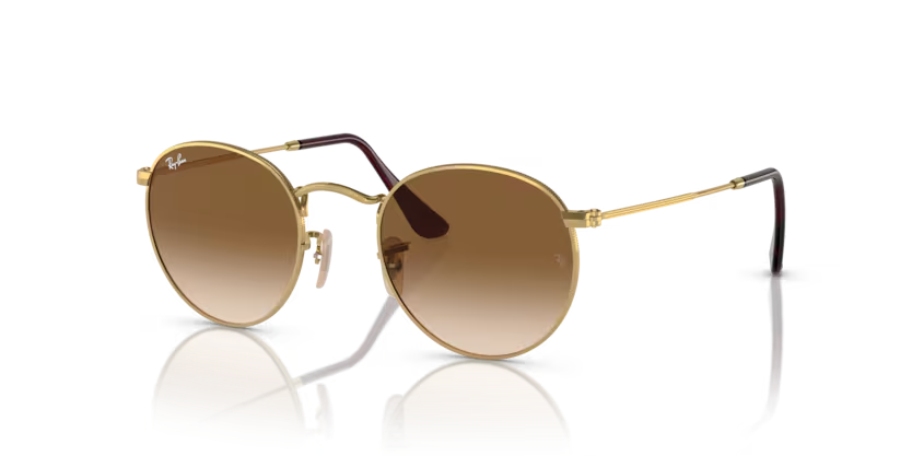 Ray-Ban Round Metal 0RB3447 001/51 53 Gold/ Brown