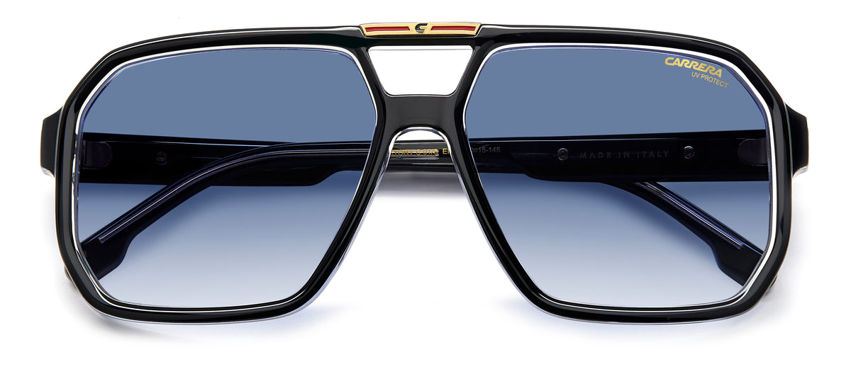 Carrera VICTORY C 01/S EI7 60 08  BLACK CRYSTAL 2/ DK BLUE SHADED - Blue Star Eyewear