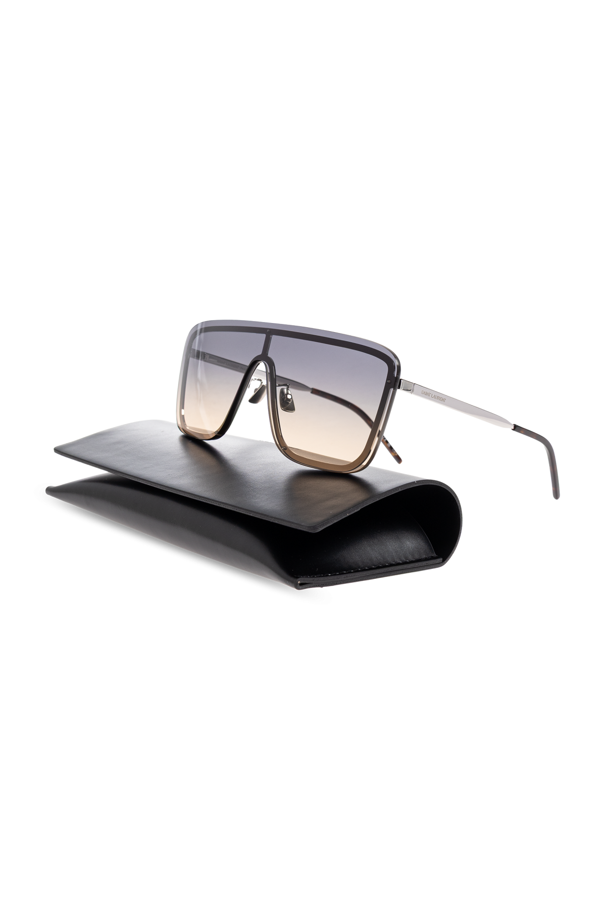 Saint Laurent SL 364 MASK 009 – Silver / Green-Brown Gradient
