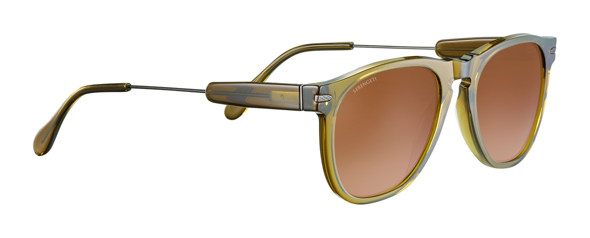 Serengeti Amboy  SS530004 Shiny Gunmetal Olive Trans 52 / Acetate