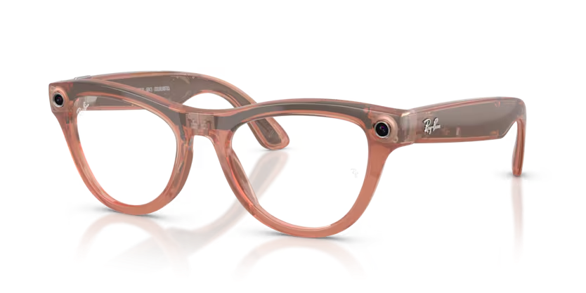 Ray-Ban Meta SKYLER 0RW40146778M452 Shiny Peach Transition Brown