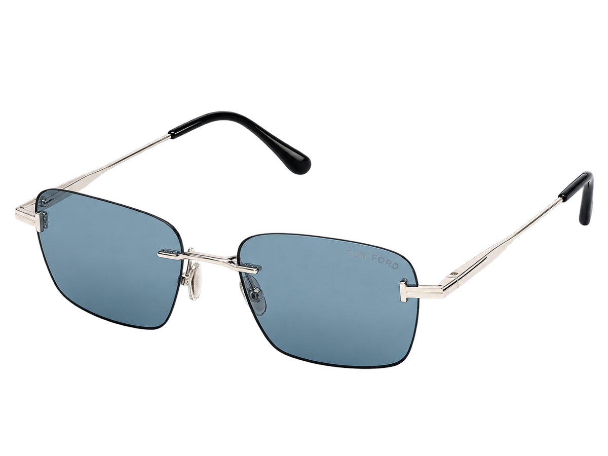 Tom Ford FT13545416V Shiny Palladium/ Blue