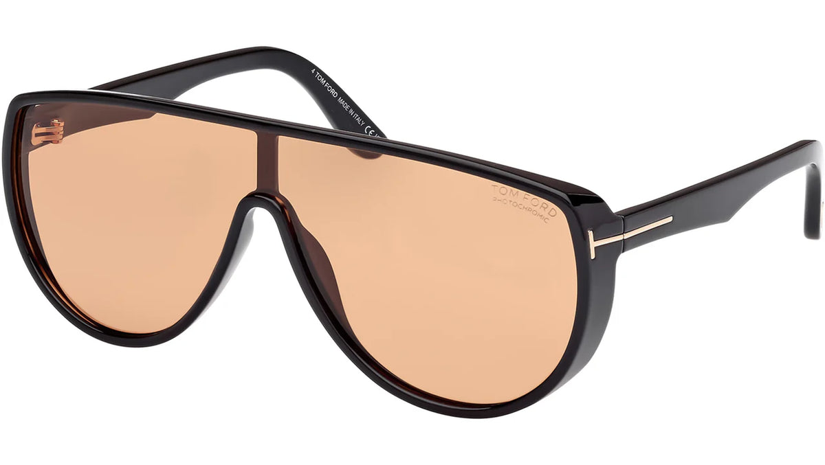 Tom Ford ACHILLES FT11820001E Shiny Black/ Orange Photochromic