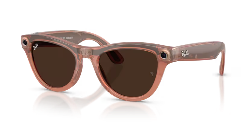 Ray-Ban Meta SKYLER 0RW40146778M452 Shiny Peach Transition Brown