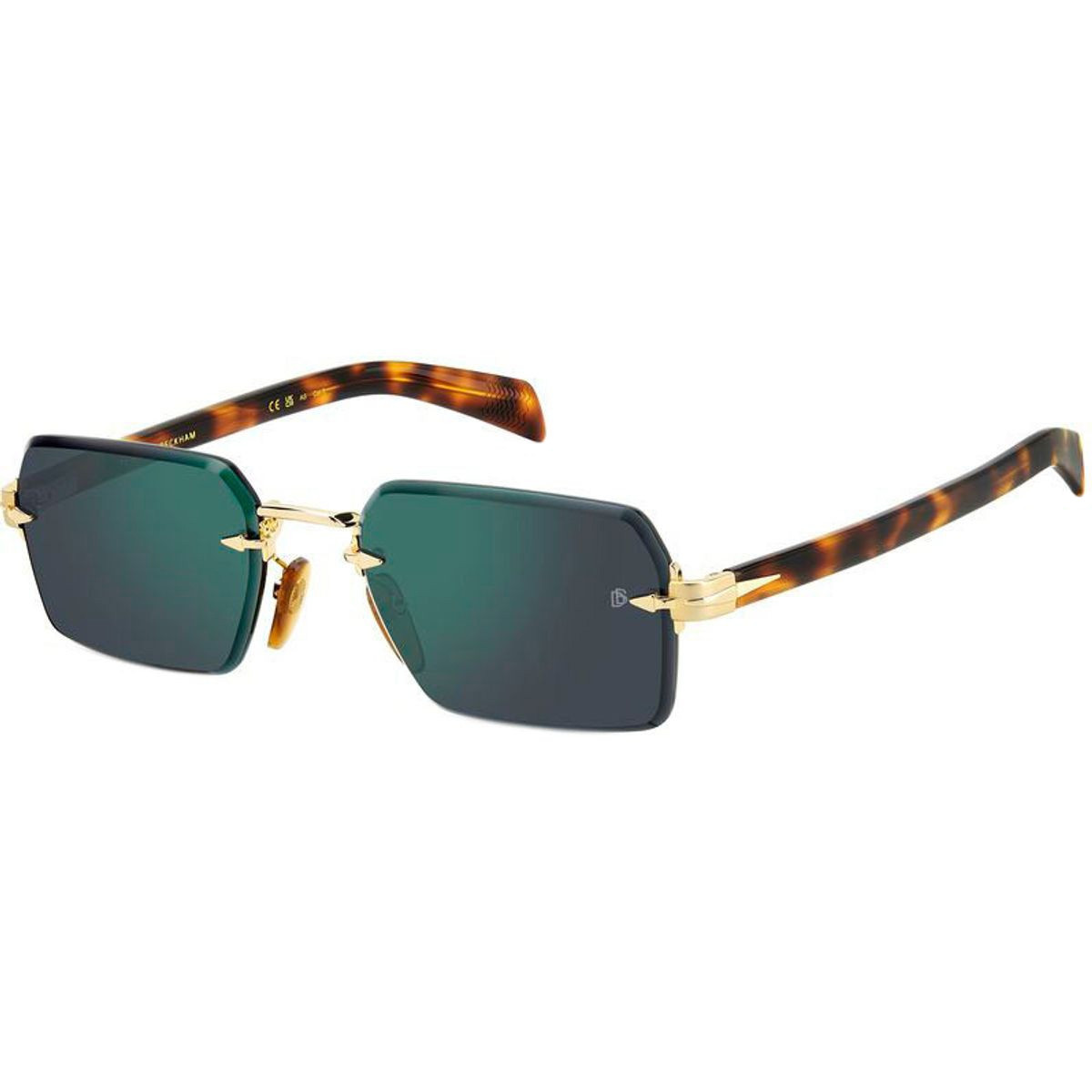 David Beckham DB 7109/S 06J/MT 56 – Gold Havana / Green Mirror
