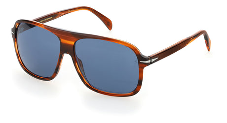 David Beckham Sunglasses DB 7008/S Brown Horn/ Blue Lens