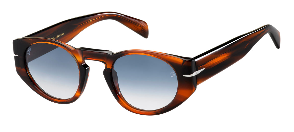David Beckham Sunglasses DB 7033/S Brown Horn/ Blue Lens