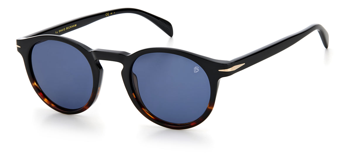 David Beckham DB 1036/S Black Horn/ Blue Lens