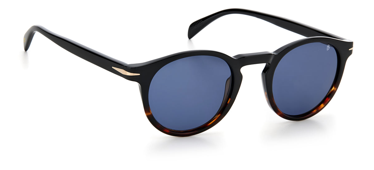 David Beckham DB 1036/S Black Horn/ Blue Lens