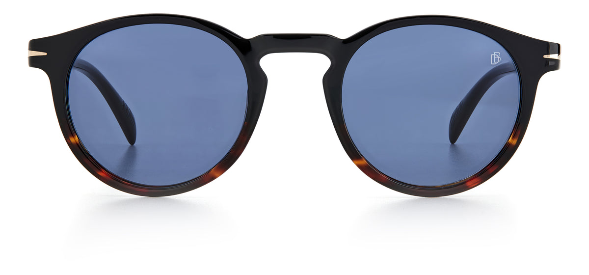 David Beckham DB 1036/S Black Horn/ Blue Lens