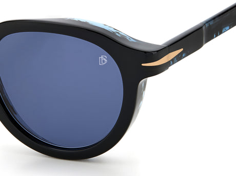 David Beckham DB 7029/S Black Blue Havana/ Blue Lens