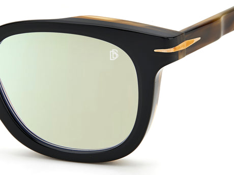 David Beckham DB 7030/S Brown Horn Gold/ Blue Lens