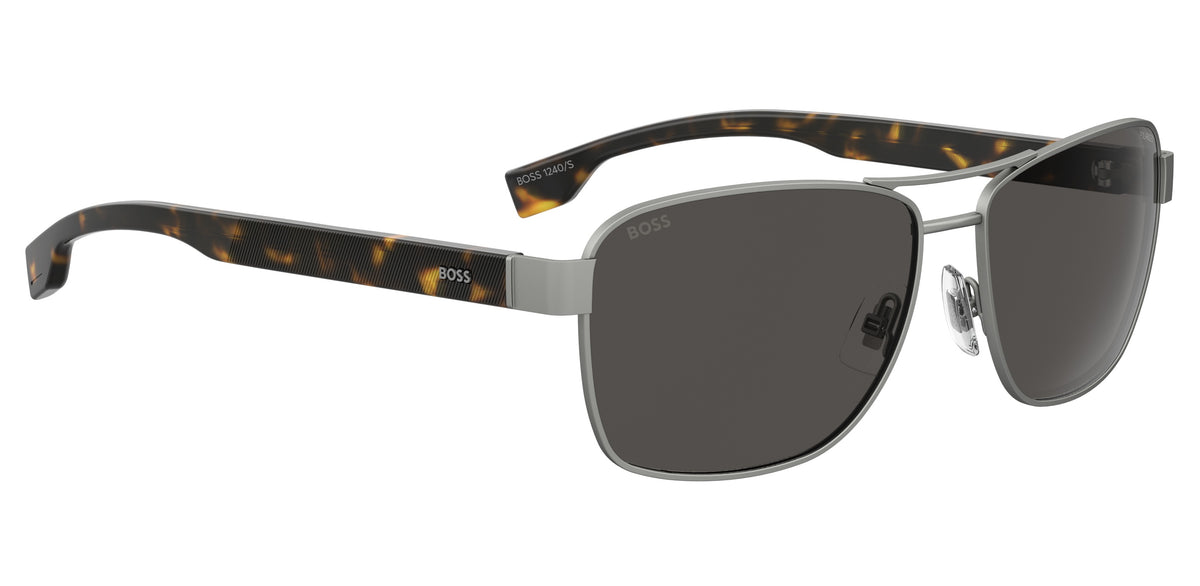 BOSS 1240/S R81 60 70 Matte Ruthenium 
Brown Lenses