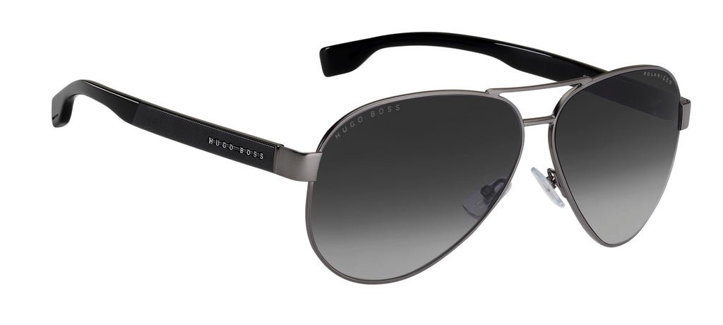 BOSS 1241/S R80 63 WJ Matte Dark Ruthenium 
Grey Gradient Polarised Lenses