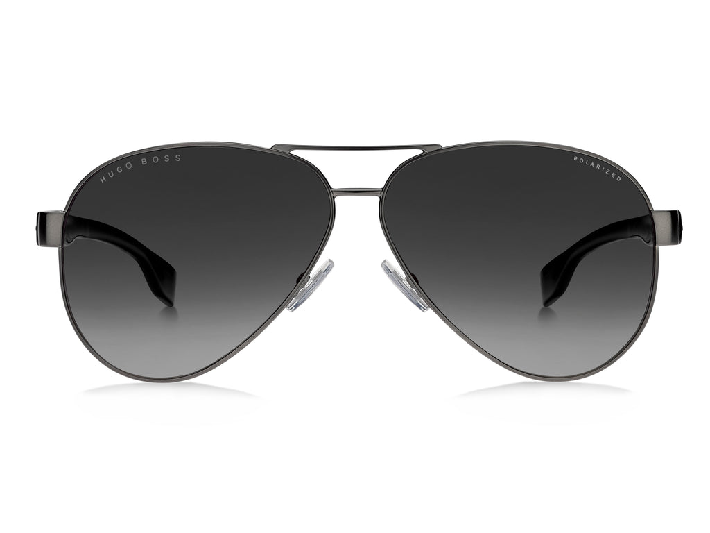 BOSS 1241/S R80 63 WJ Matte Dark Ruthenium 
Grey Gradient Polarised Lenses
