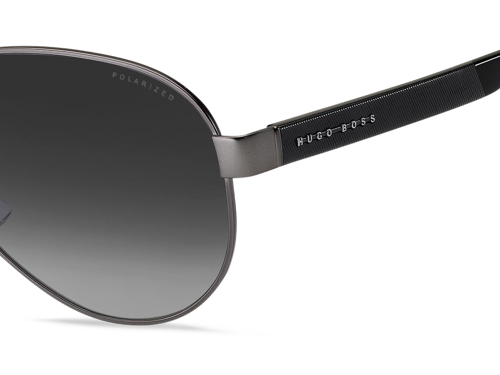 BOSS 1241/S R80 63 WJ Matte Dark Ruthenium 
Grey Gradient Polarised Lenses