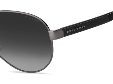 BOSS 1241/S R80 63 WJ Matte Dark Ruthenium 
Grey Gradient Polarised Lenses