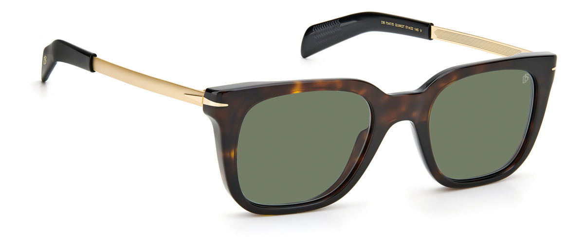 David Beckham DB 7047/S Dark Havana Gold/ Green Lens