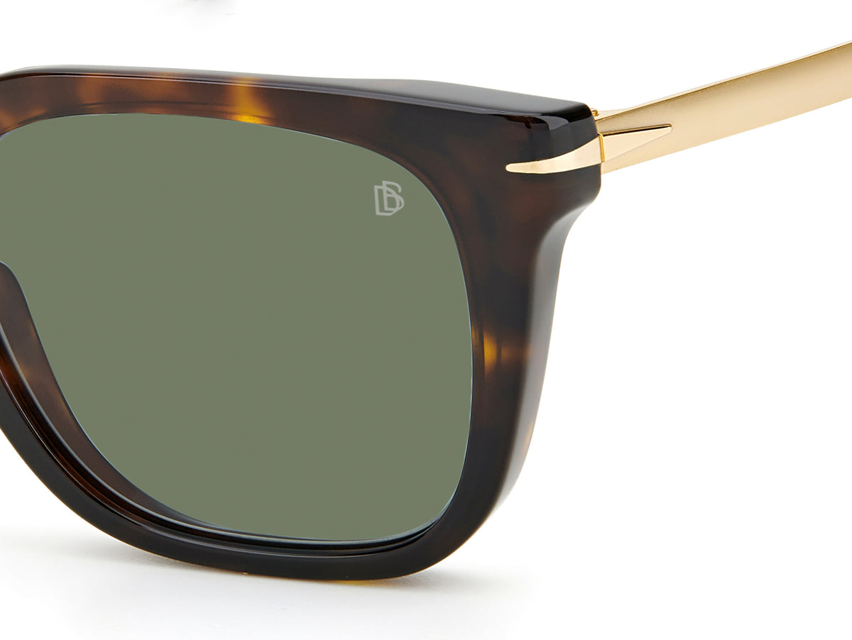 David Beckham DB 7047/S Dark Havana Gold/ Green Lens