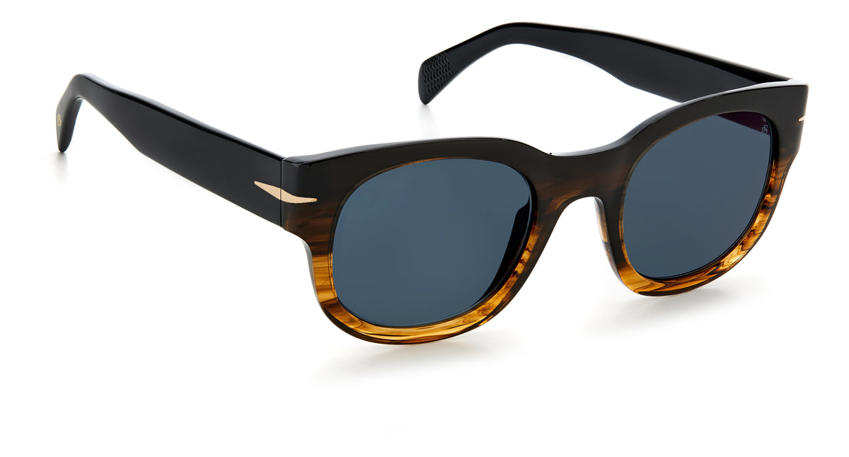 David Beckham DB 7046/S Black Horn/ Green Lens