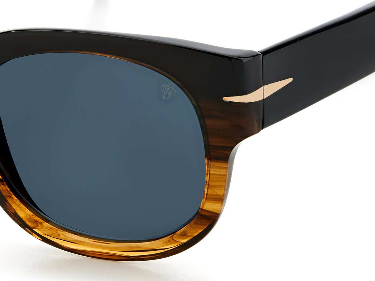 David Beckham DB 7046/S Black Horn/ Green Lens